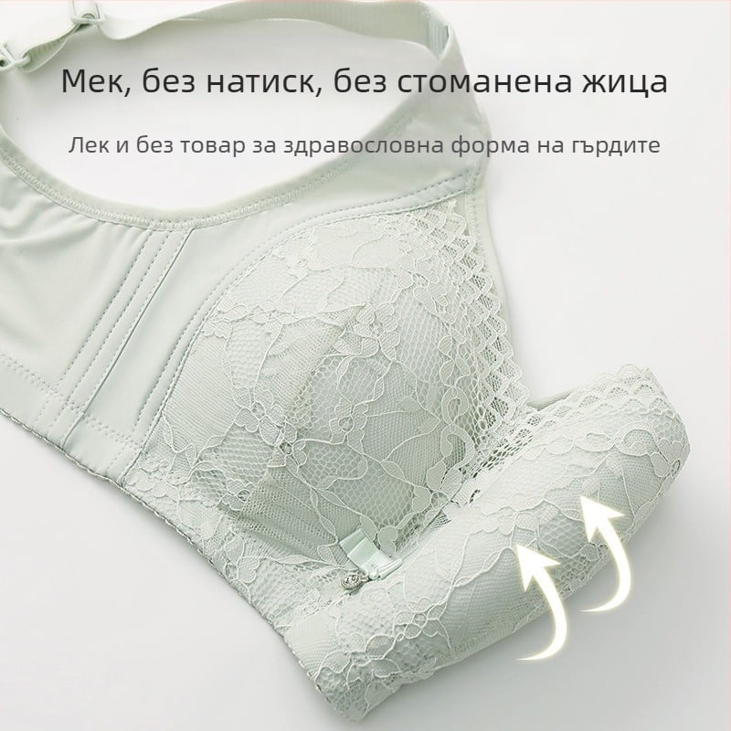 Ново, наднормено тегло, комфортно, дишащо, против бягане, леко, без тръбички, без стоманени пръстени, красив гръб, сутиен без стоманени пръстени