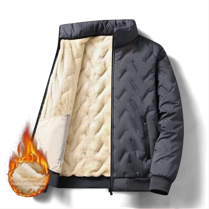 Есенно-зимна релефна памучна жилетка за мъже, есенно-зимна мода, топло подплатено жилетка, кадифено палто на едро