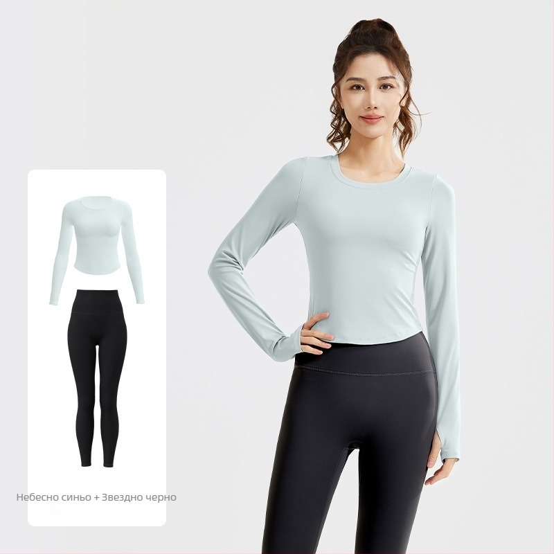 Juyitang Нов Naked Slim Йога костюм Тънък еластичен дишащ фитнес бягане фитнес костюм за свободното време