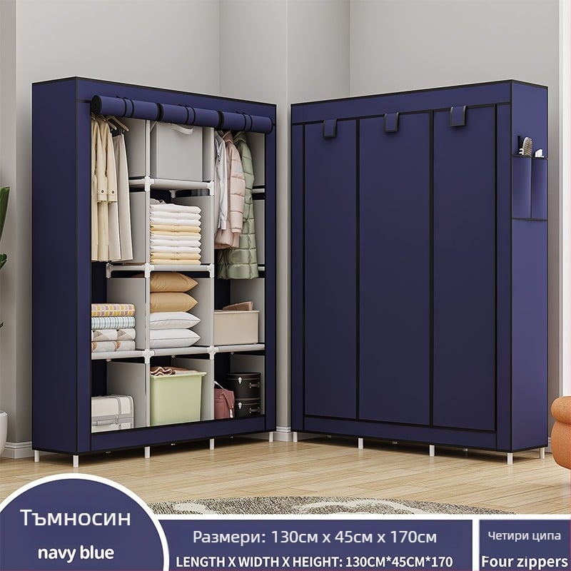 Южноамерикански най-продаван многофункционален прахоустойчив платнен гардероб за дома, спалня, гардероб, сам монтаж, шкаф за съхранение