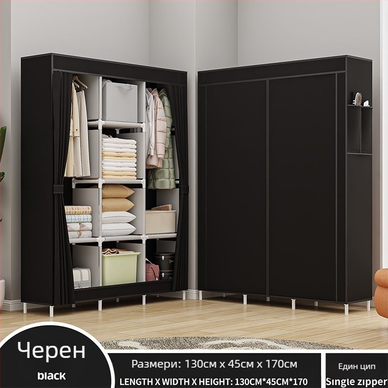 Южноамерикански най-продаван многофункционален прахоустойчив платнен гардероб за дома, спалня, гардероб, сам монтаж, шкаф за съхранение