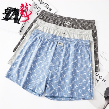 Мъжко бельо Hua Jielong, мъжки карирани боксерки, памучни боксерки, свободни, тънки, дишащи, със стрела, поколение коса