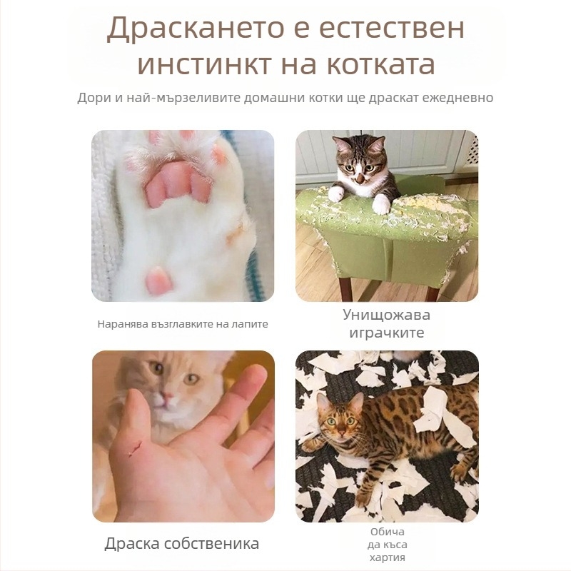 Сгъваема играчка за котки Magic Organ с камбанка, самооблекчаваща се, стържеща за котки ластици, гофрирана хартия, устойчива на надраскване, котешко гнездо