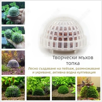Търговия на едро прозрачна мивка водна топка мъх топка мъх декоративни скариди Къща избягвайте размножаване, съдържащо минерална топка