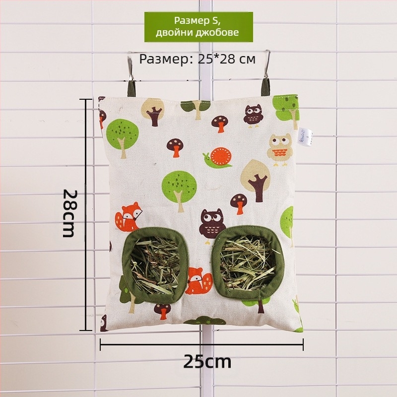 Трансгранична торба за хранене с трева за зайци, стойка за трева на едро, заек, морско свинче, висяща торба за хранене със сено, торба за трева за зайци