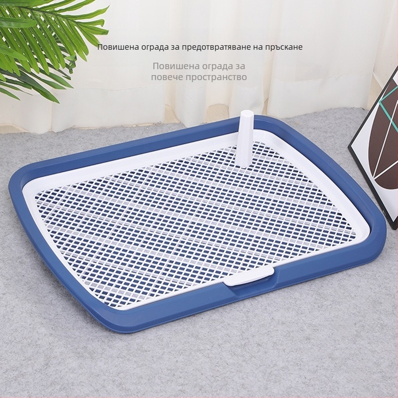 Голяма тоалетна за кучета, плоска тоалетна за кучета, тоалетна против пръски, подвижна, лесна за почистване, леген за кучешка урина на едро