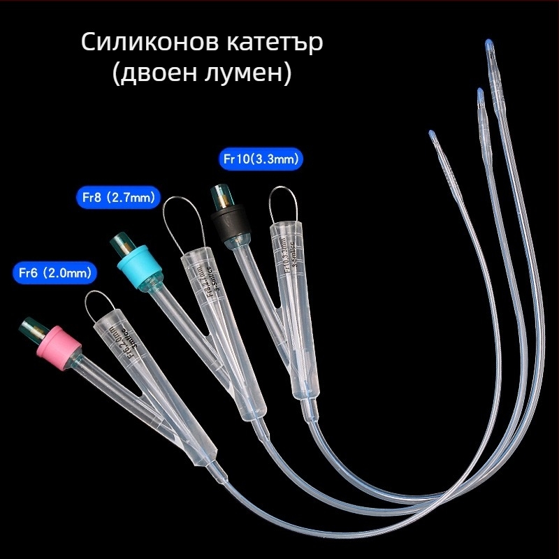 Силиконов катетър за еднократна употреба за домашни любимци с двоен лумен за кучета с торбичка тип „сянка“ и торбичка за уриниране за кучета, дренажна торбичка