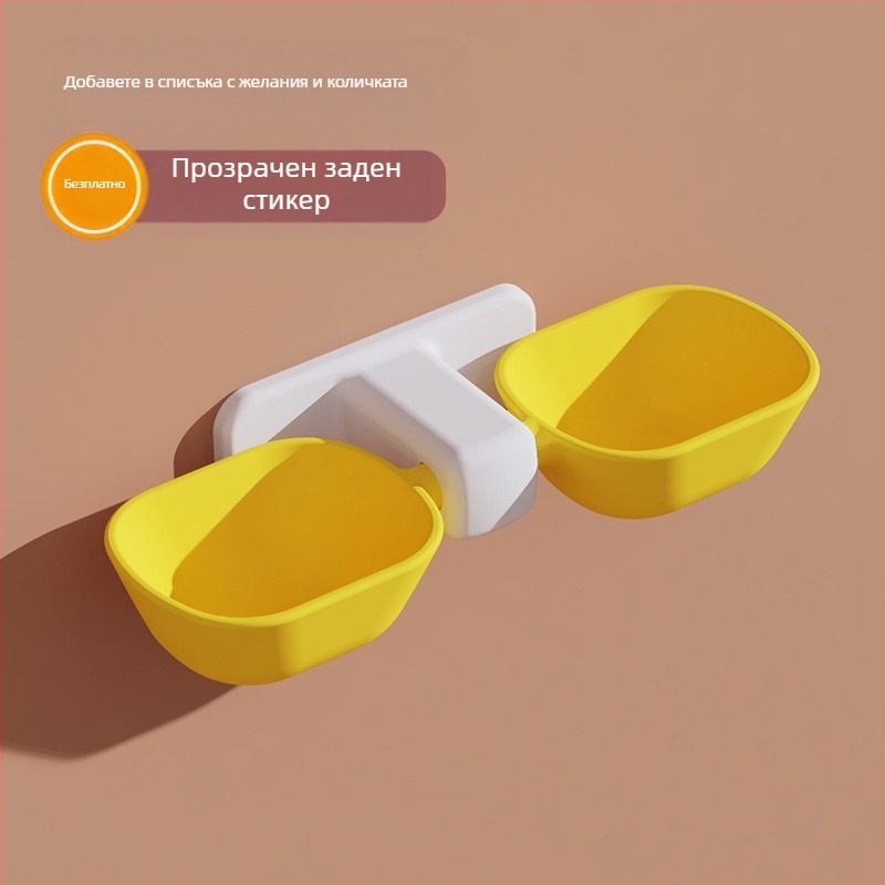 Стенна купа за котки без пробиване, за предотвратяване на преобръщане и защита на шийните прешлени, купа за котешка храна, автоматична висяща двойна купа за питейна вода за котки и домашни любимци