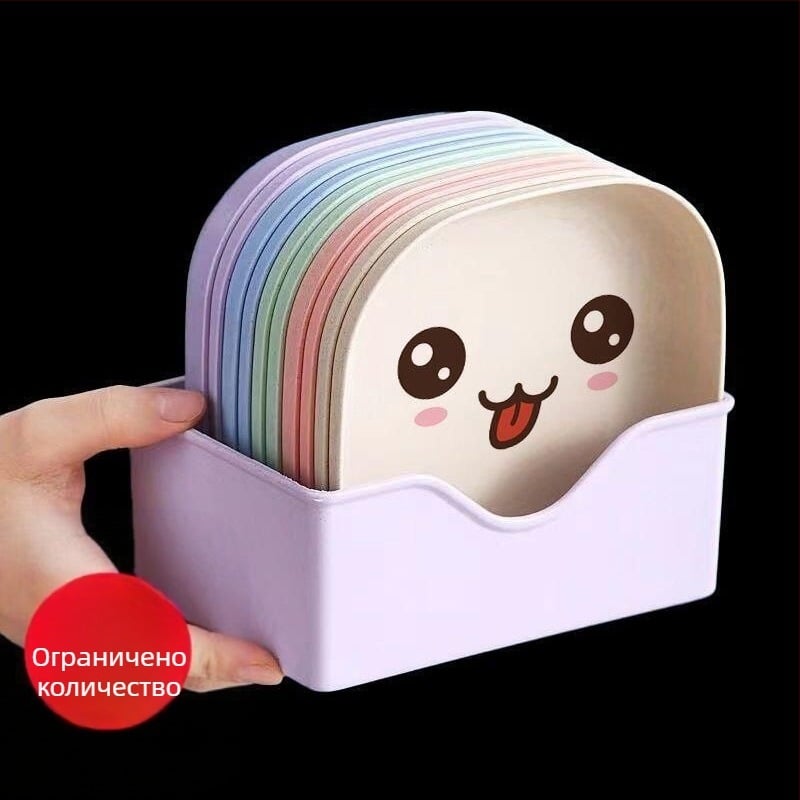 Чиния за плюене на кости, домакинска чиния с кости, чиния с кости, креативна пластмасова чиния, малка чиния с основа, маса за хранене в японски стил, пшенична сламка