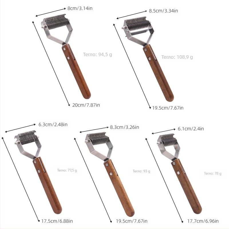 Гребен за домашни любимци, двустранен гребен с отворен възел от неръждаема стомана, специален плаващ гребен за кучешка коса, артефакт за котешка коса