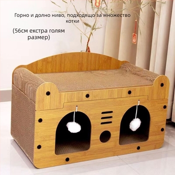 Дъска за драскане на котки, устойчива на износване, котешко гнездо, вертикален диван с нокти, гофрирана хартия, универсална играчка за котешка къщичка Four Seasons