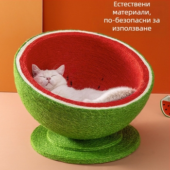 Дъска за драскане на котки, гнездо без пърхот, леген за драскане на котки от сизалово въже, вградена играчка за котки, против драскане на котки, шлифоваща дъска за нокти, консумативи