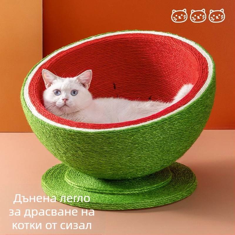 Дъска за драскане на котки, гнездо без пърхот, леген за драскане на котки от сизалово въже, вградена играчка за котки, против драскане на котки, шлифоваща дъска за нокти, консумативи