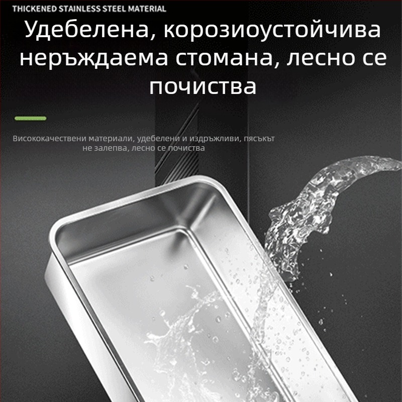 Най-продаваната котешка тоалетна от неръждаема стомана на Amazon, изключително голяма, против пръски, полузатворена, със стълби, ABS, включва котешка лъжичка