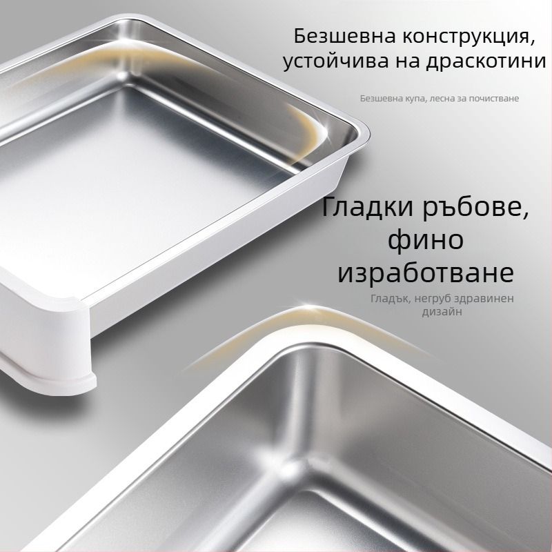 Сгъваема тоалетна за котки от неръждаема стомана, отваряща се напред отгоре, водоустойчива, напълно затворена, с голямо чекмедже