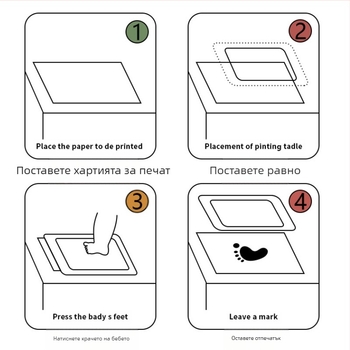 Маса за еднократна употреба, бебешка масичка за печат на ръце и крака, масичка за печат с незалепващ ефект върху графити с отпечатъци, нова масичка за пръсти, която не се отмива