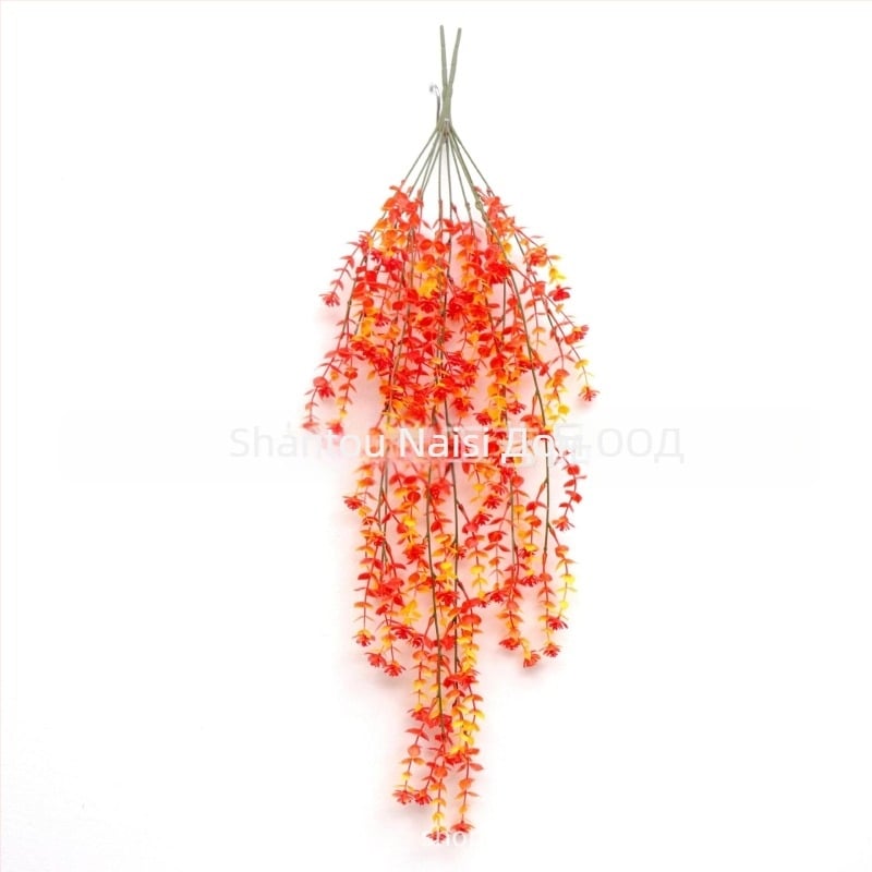 Трансгранична симулация на зелено растение, окачване на стена, симулация на евкалипт, камелия, лоза, евкалипт, листа от ратан, висяща цветна декорация