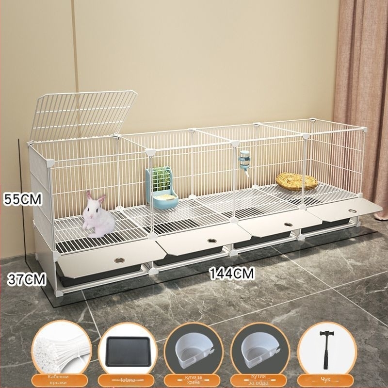 Клетка за зайци Домакинска Голяма Вътрешна Тава за Зайци Морско Свинче Клетка за Морско Свинче Домашни Любимци Заешко Гнездо За Заешко Клетка Двоен Слой Анти-Джейлбрейк