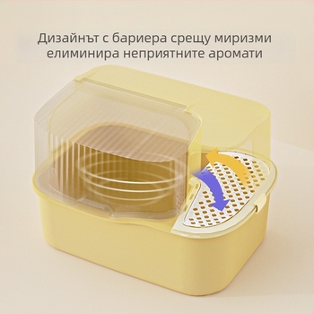 Фабрична директна кутия за котешка тоалетна, голям коридор, против пръски, напълно затворена, леген за котешка тоалетна, тоалетна за котки, дезодорант