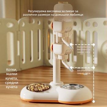 Трансгранична нова вертикална фонтанка за кучета, неръждаема стомана, антидетонираща купа за хранене, за средни и малки кучета и котки, двойна купа