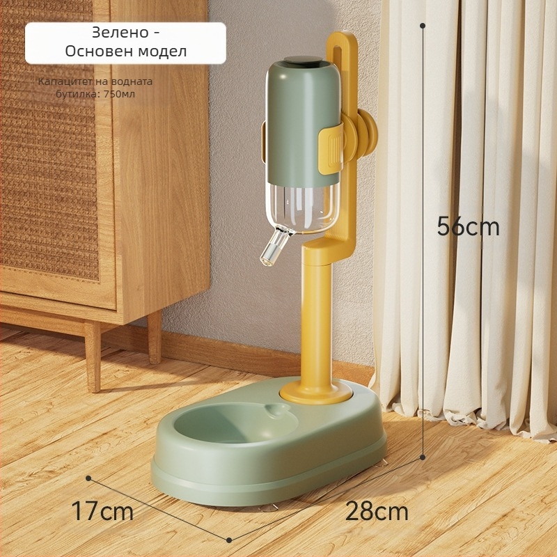 Трансгранична нова вертикална фонтанка за кучета, неръждаема стомана, антидетонираща купа за хранене, за средни и малки кучета и котки, двойна купа