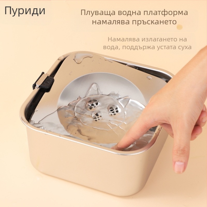 Купа за кучета от неръждаема стомана, окачена купа, квадратна плаваща купа, леген за кучета с голям капацитет, питейна вода, антидетонационна купа за домашни любимци, прибори за пиене