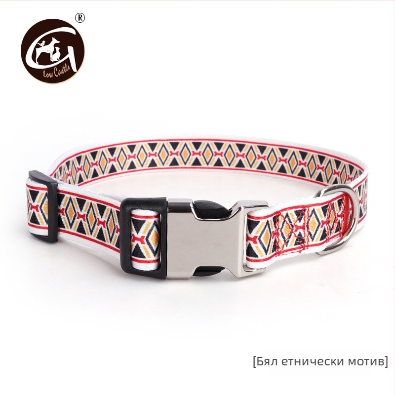 Фабрично снабдяване Дигитален печат Нашийник за домашни любимци Удебелен топлопренос Полуметална катарама Нашийник за кучета Трансграничен горещ продаван Нашийник за кучета