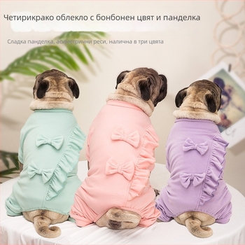 Дрехи за домашни любимци от цял свят, есенни и зимни дрехи за кучета с четири крака в бонбонени цветове, малки и средни кучета, дрехи за ежедневни излети, зимни дрехи за кучета на едро