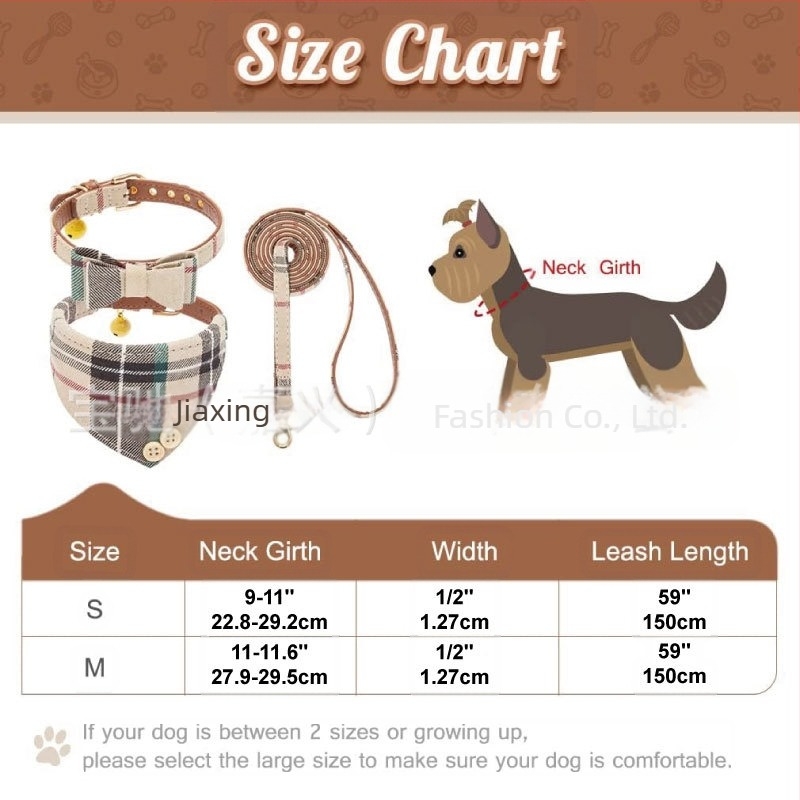 Комплект каишки за кучета с папионка и триъгълник Amazon Pet British Plaid