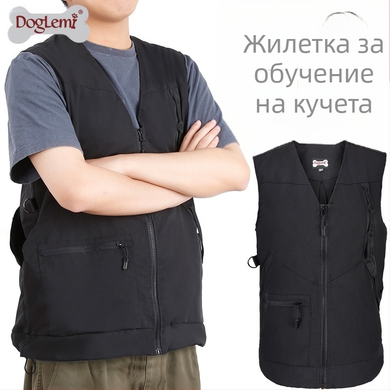 Дрехи за дресировка на кучета, панталони с големи джобове с капак, многофункционални жилетки за дресировка на кучета, горнища против надраскване