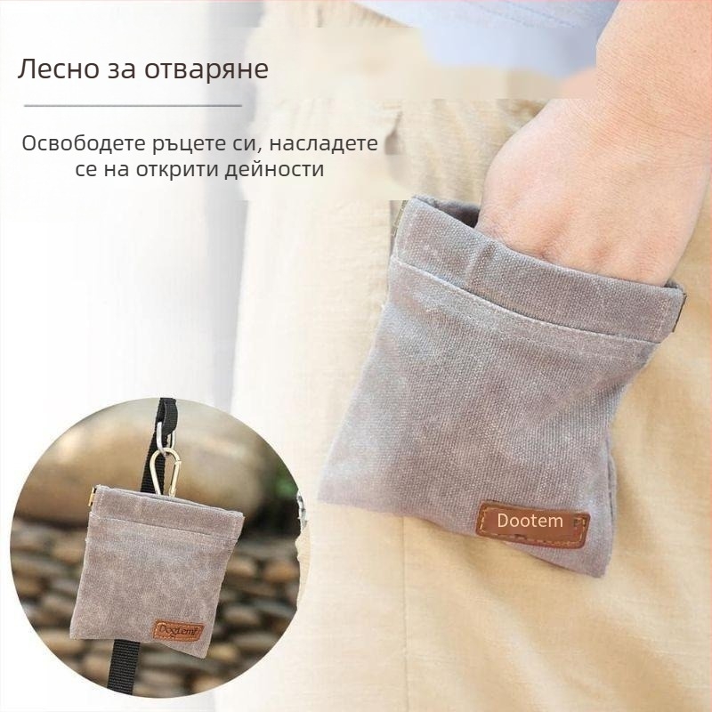 Чанта за закуски за домашни любимци, чанта за хранене на кучета, преносима чанта за храна за котки и кучета с голям капацитет, за разходка с кучета, окачена на кръста