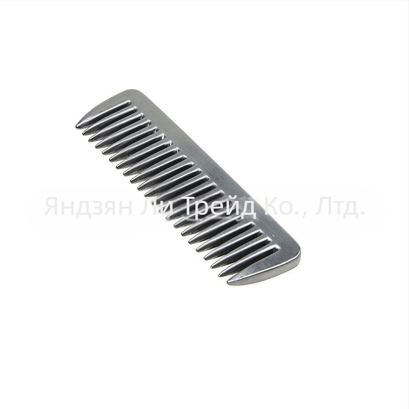 Гребен за грива за домашни любимци с дървена дръжка, гребен с отворен възел от алуминиева сплав, гребен за грива за коне, гребен за коса с широки зъби