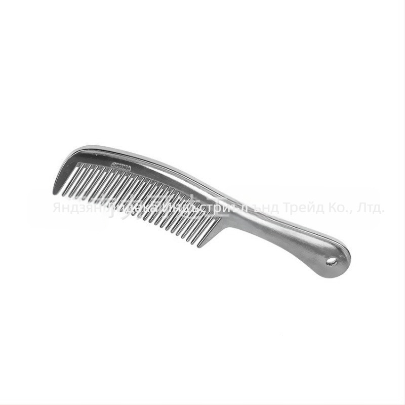 Гребен за грива за домашни любимци с дървена дръжка, гребен с отворен възел от алуминиева сплав, гребен за грива за коне, гребен за коса с широки зъби