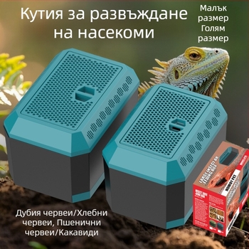 Хлебна буболечка Dubya Lizard копринена буба Pupa Palace Flip дишащ воден басейн чекмедже за катерене светлоустойчива кутия за хранене на насекоми