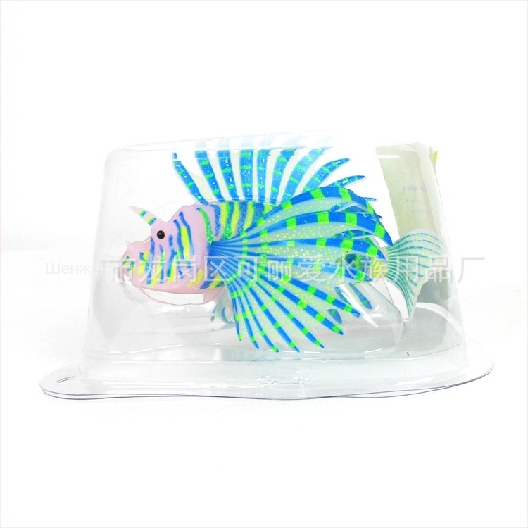 Декорации за озеленяване на аквариум за риби, производители на аквариуми, износ, силиконов материал, светеща симулация, цвят, риба лъв на едро