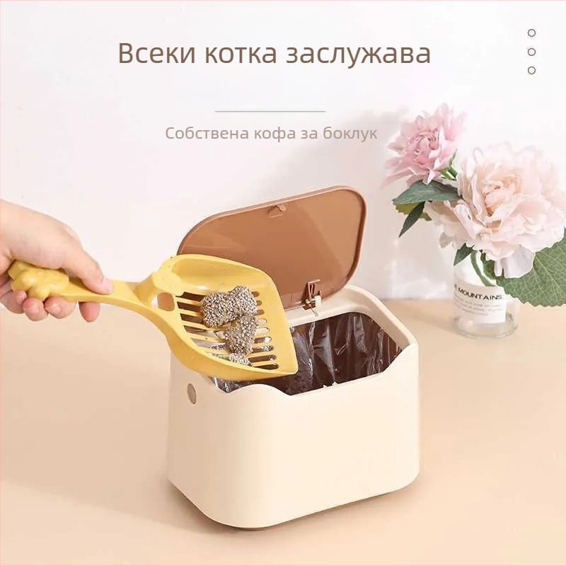 Тоалетна за събиране на котешки боклук, саксия за котешка тоалетна, специална котешка тоалетна, кофа за котешки тор, затворена тоалетна за домашни любимци