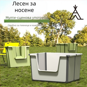 Сгъваема отворена котешка тоалетна с горен слой против пръски, лесна за почистване сгъваема котешка тоалетна с голям обем