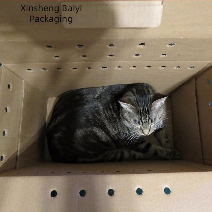 Картонена кутия за транспортиране на домашни любимци, екстра твърда крафт гофрирана кутия за транспортиране на живи животни, картонена опаковка на едро, готова за съхранение на склад