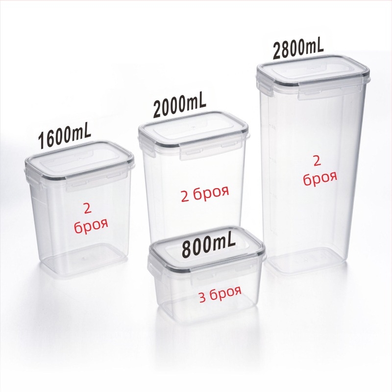 Удебелен PP запечатан резервоар с голям капацитет, хранителни зърнени храни, влагоустойчива кутия, прозрачна кофа за съхранение