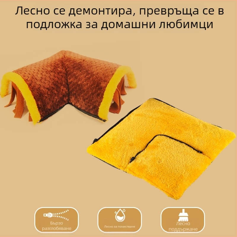 Трансгранично памучно гнездо за морски свинчета, забавно, малко домашно животно, канално заек, катерица, топло гнездо за спане, холандско прасе, пробивно тунелно гнездо