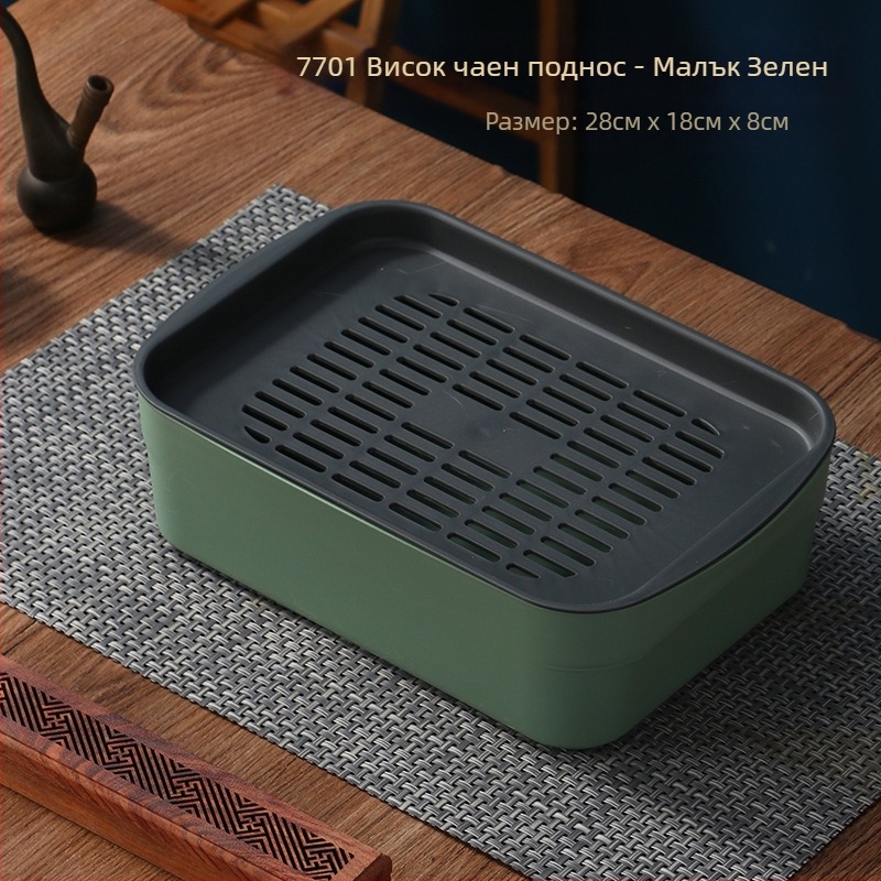 Пътна поднос за чай Кутия за съхранение на поднос за чай в кола, малка поднос за чай, пластмасова поднос за чай, преносима поднос за чай, малка поднос за чай, за един човек