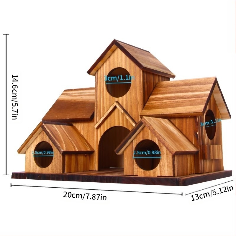 Трансгранично дървено птиче гнездо, удебелено папагалско малко гнездо, пасторално, екологично чисто външно гнездо, къща за птици, клетка за птици, къщичка за птици