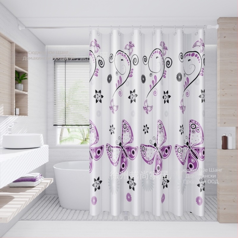 Завеса за душ, Специална преградна завеса за баня, Без пробиване, Лесна за монтаж, Водоустойчива, Устойчива на мухъл, Защита на поверителността