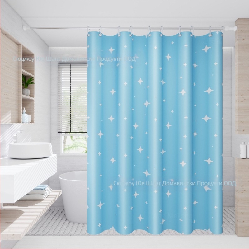 Завеса за душ, Специална преградна завеса за баня, Без пробиване, Лесна за монтаж, Водоустойчива, Устойчива на мухъл, Защита на поверителността