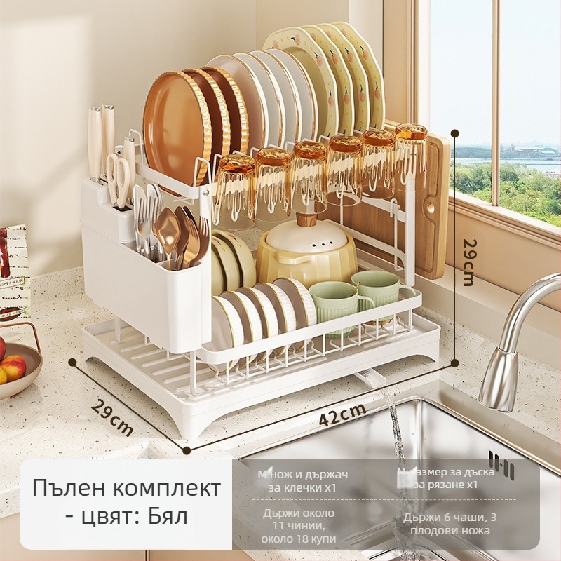 Трансгранична кухненска поставка за отцеждане, поставка за купи и чинии, поставка за съхранение на купи и чинии, домакинска поставка за съхранение на купи и клечки за хранене, поставка за съхранение на ножове и вилици, сушилник за купи
