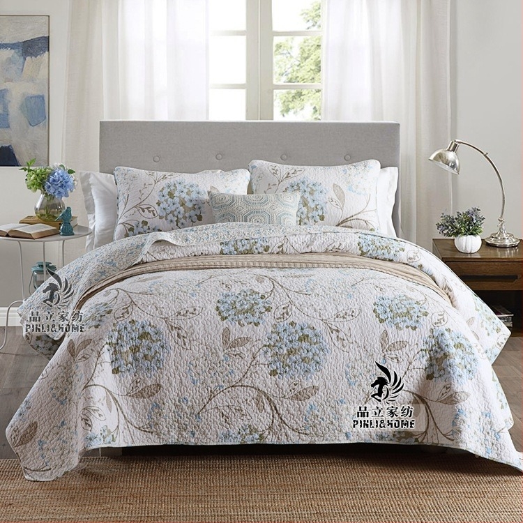 Комплект от три памучни покривала за легло Pinli Home Textile, външнотърговски, американски имитационен юрган, щампован памучен юрган с климатик