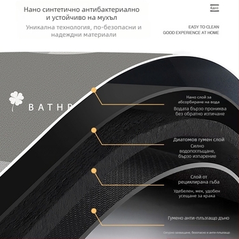 Извита постелка за баня, тоалетна, неплъзгаща се, силно абсорбираща, душ кабина, ветрилообразна, полукръгла, диатомова кал, бързосъхнеща постелка за крака