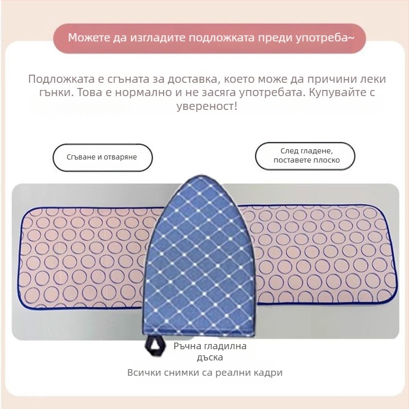 Домакинска дъска за гладене, домакинска подложка за гладене, шестслойна, удебелена, топлоизолация, водоустойчива, сгъваема, преносима с ютия, висяща гладачна машина за гладене