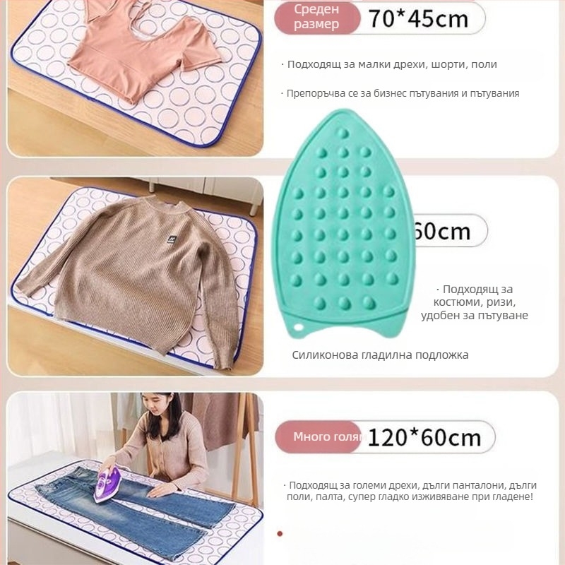 Домакинска дъска за гладене, домакинска подложка за гладене, шестслойна, удебелена, топлоизолация, водоустойчива, сгъваема, преносима с ютия, висяща гладачна машина за гладене