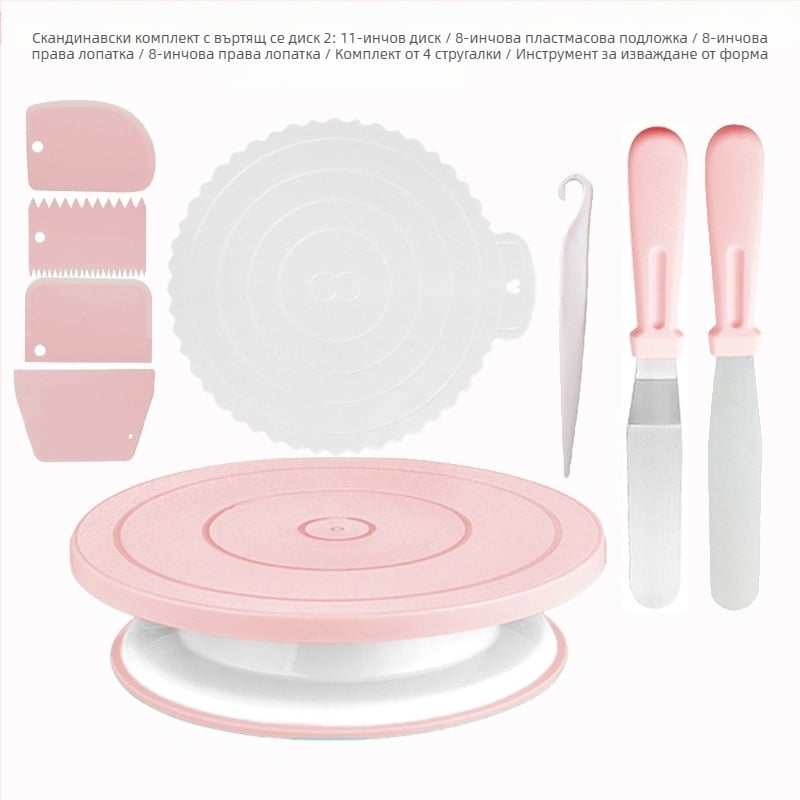 Неплъзгаща се въртяща се маса за торта, декорираща маса, костюм за торта, въртяща се маса за торта, инструменти за печене „Направи си сам“
